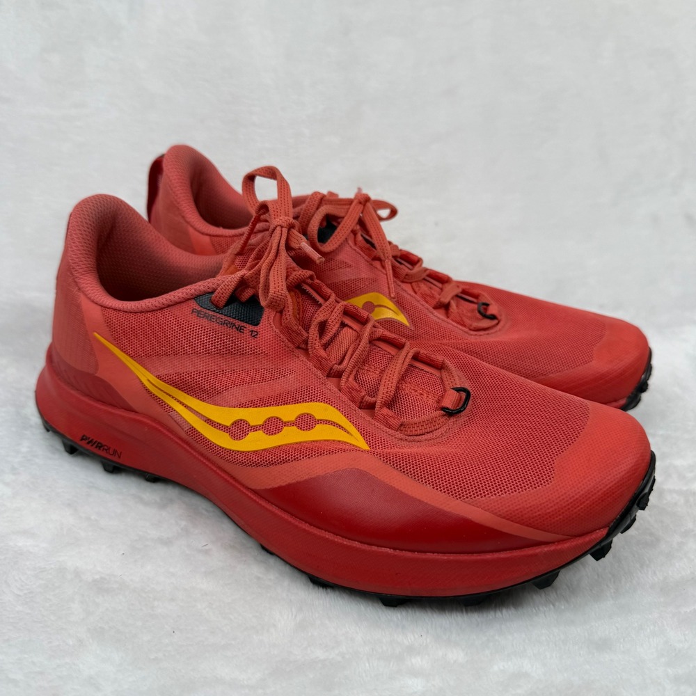 Saucony Peregrine 12 Womens 10 Trail Running Shoes Red Yellow S10737-32 PWRRUN